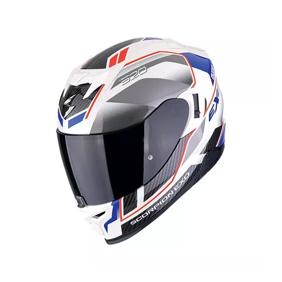 Casque intégral Scorpion Exo-520 Evo Air Lena (ECE22-06) - Blanc perle-Bleu