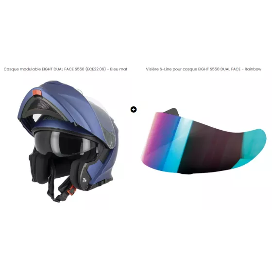 Pack casque modulable Eight S550 full bleu
