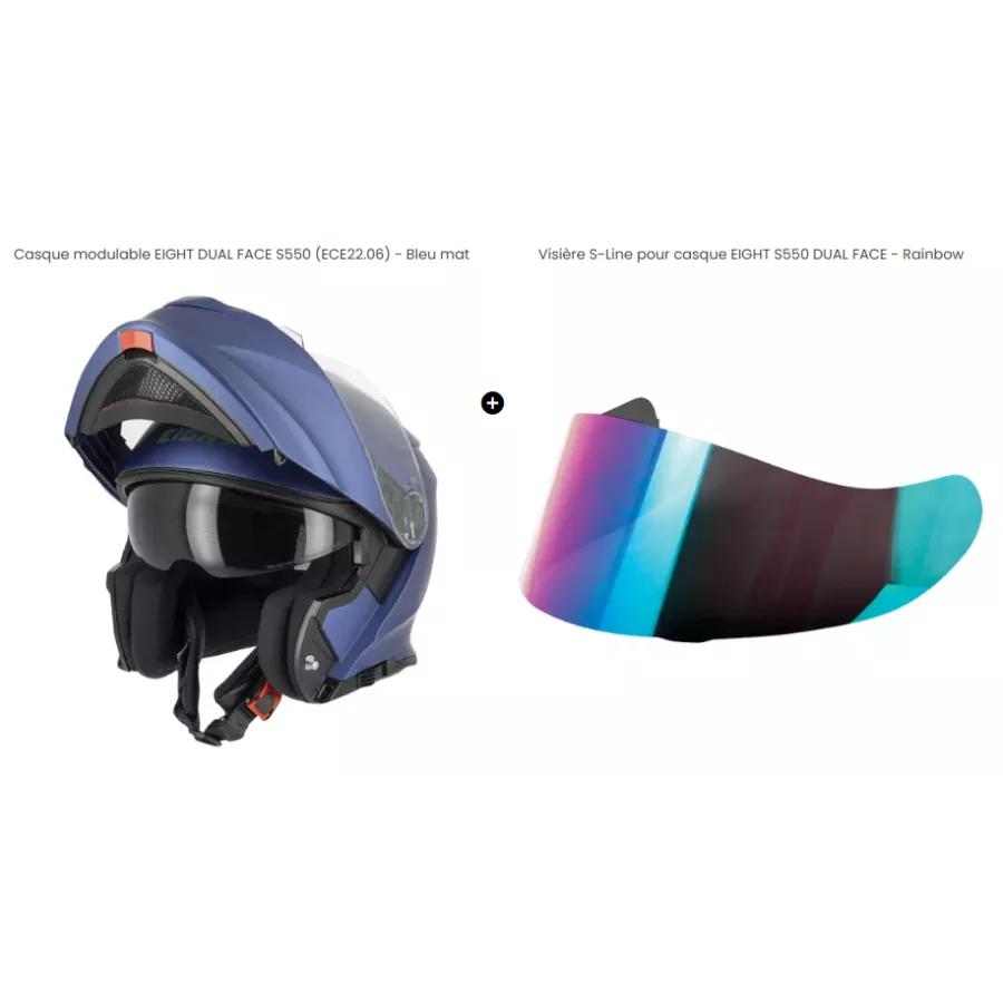 Casque modulable Eight S550 full bleu
