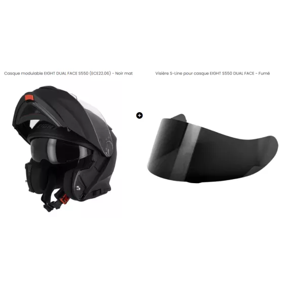 Pack casque modulable Eight S550 full black