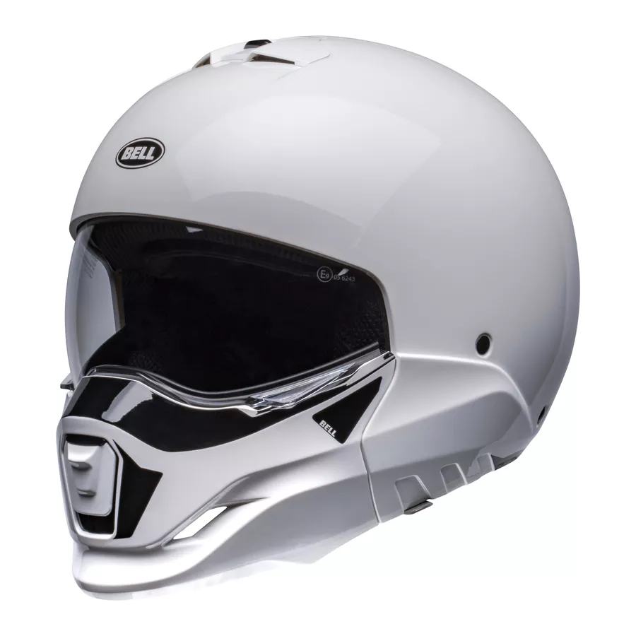 nouveau casque modulable bell broozer ECE22-06 blanc brillant - degriffbike.ch