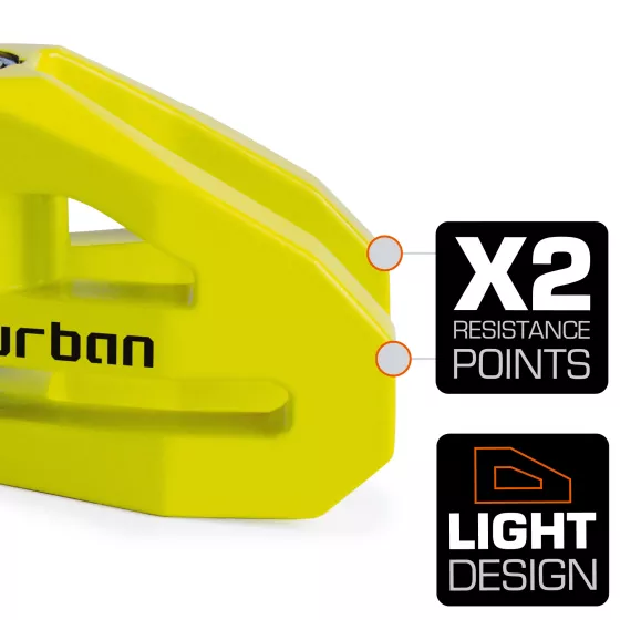 Bloque disque URBAN Security axe 10 mm + câble de rappel