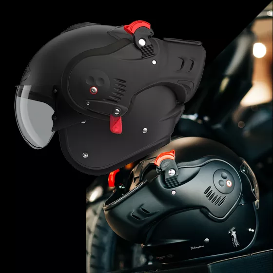 casque modulable roof boxer alpha (ece 22-06) noir mat - degriffbike.ch