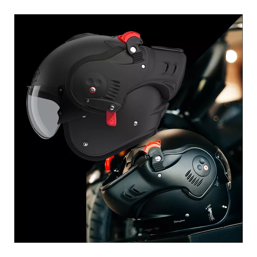 casque modulable roof boxer alpha (ece 22-06) noir mat - degriffbike.ch
