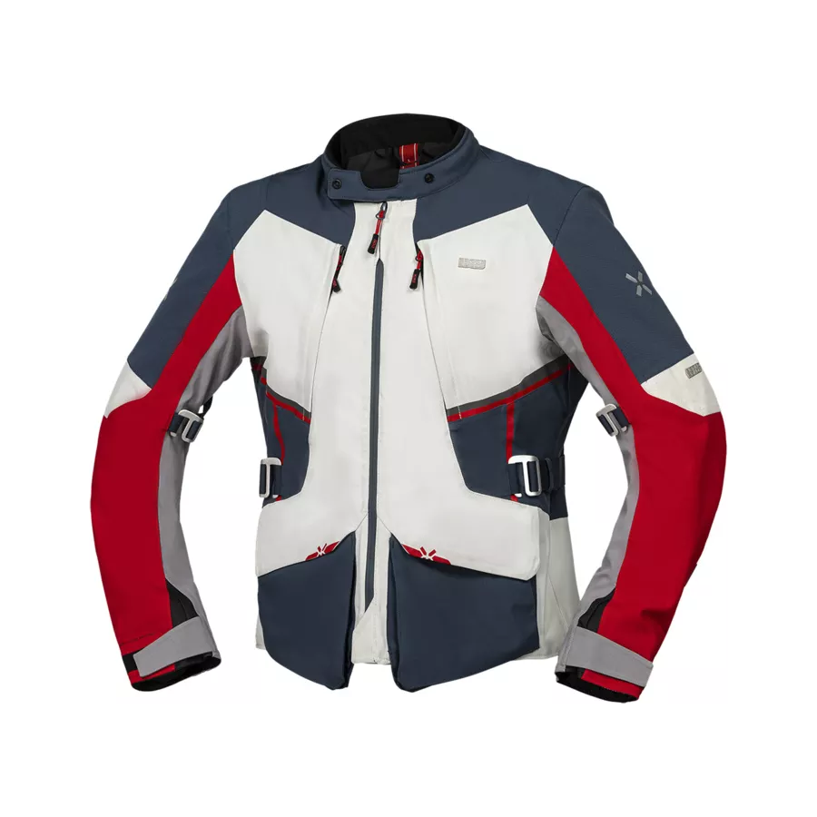 Jacke IXS Tourster-STX 1.0 - Hellgrau-Blau-Rot