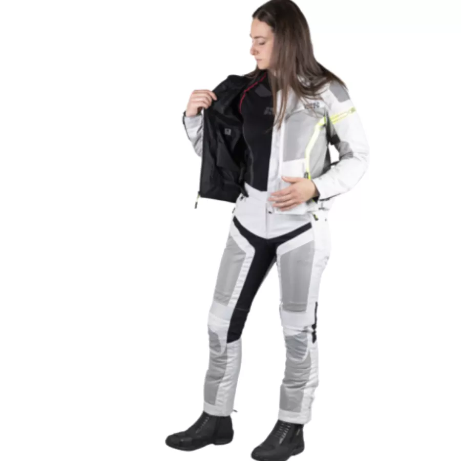 Veste femme sport Ixs Trigonis-Air - gris clair-jaune - degriffbike.ch