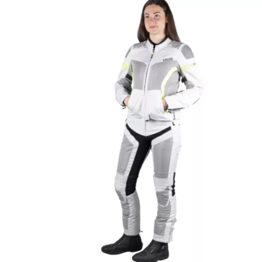 Veste femme sport Ixs Trigonis-Air - gris clair-jaune - degriffbike.ch