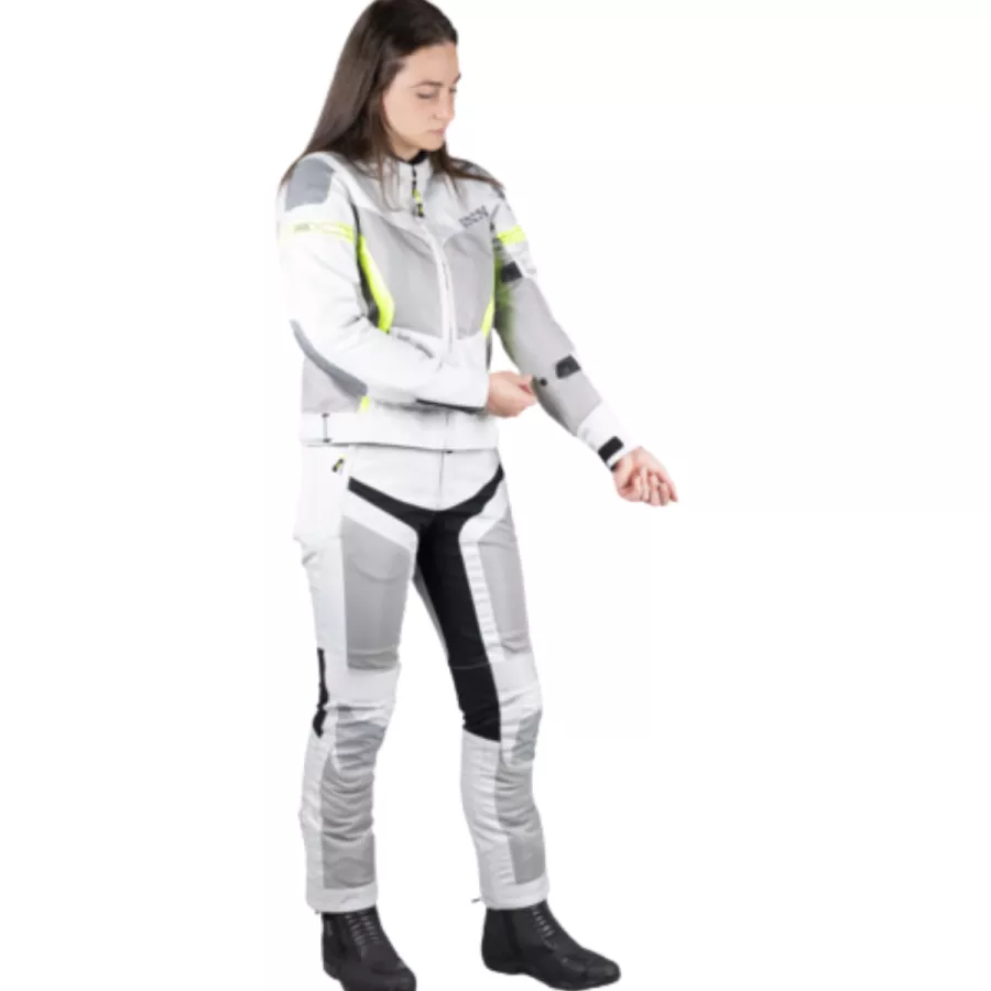 Veste femme sport Ixs Trigonis-Air - gris clair-jaune - degriffbike.ch