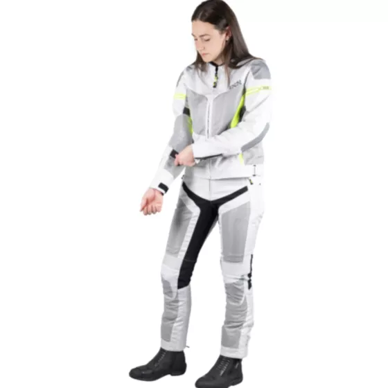 Veste femme sport Ixs Trigonis-Air - gris clair-jaune - degriffbike.ch