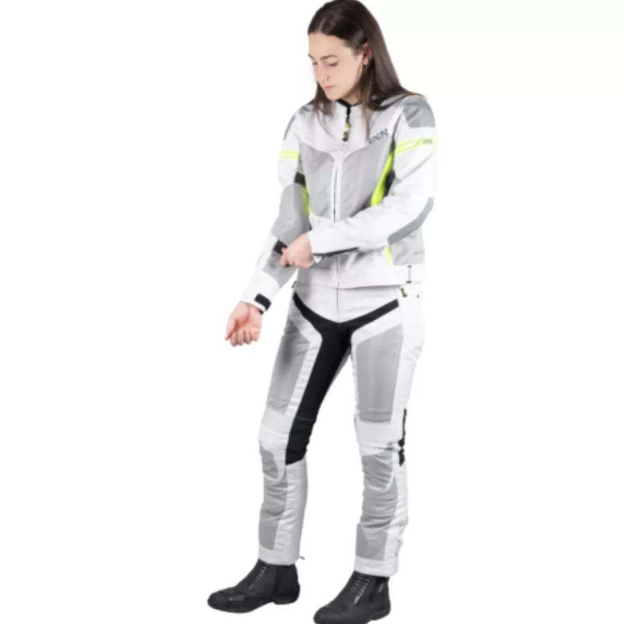 Veste femme sport Ixs Trigonis-Air - gris clair-jaune - degriffbike.ch