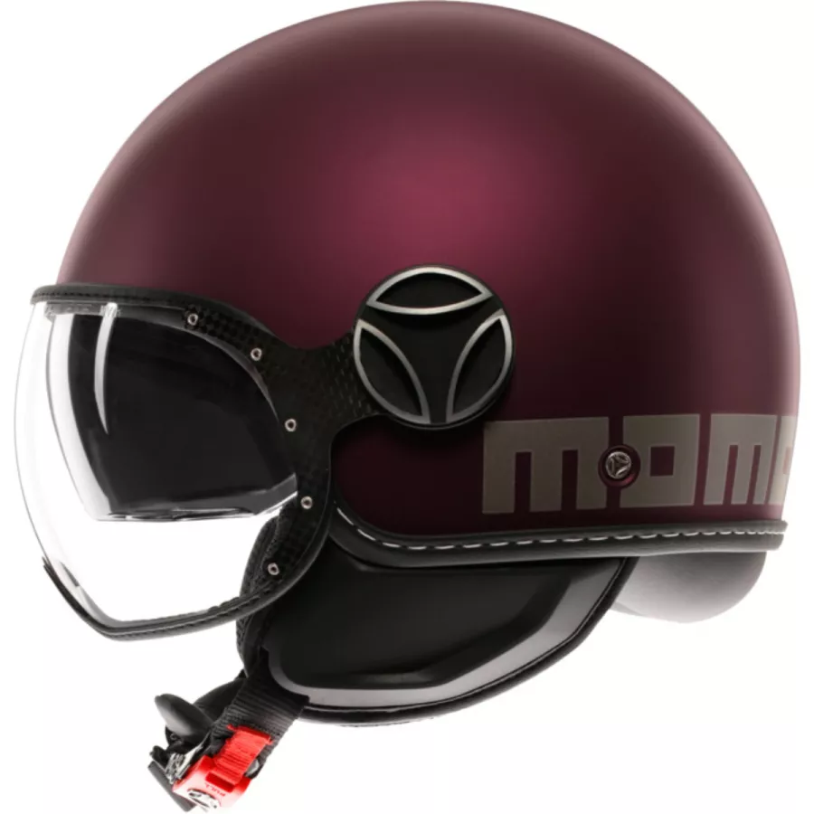 MOMODESIGN FGTR Evo (ECE22-06) Jethelm - Dunkelrot-Silber
