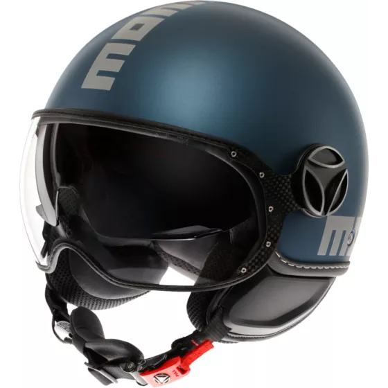 Casque jet MOMODESIGN FGTR Evo (ECE22-06) - Bleu mat-Argent