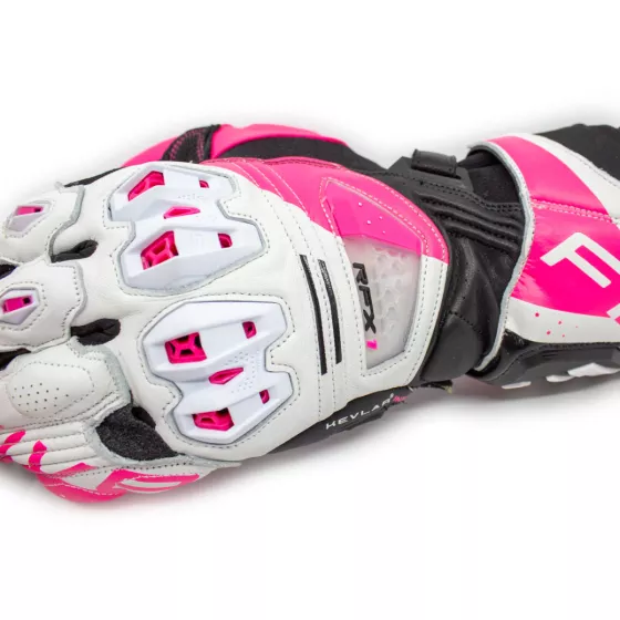 Gants racing femme Five RFX1 Evo - Blanc-Jaune fluo