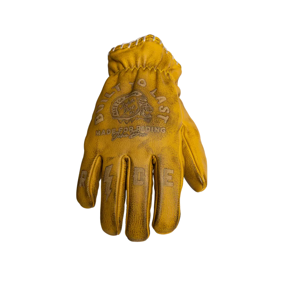 Gants cuir John Doe Coyote jaune gris - degriffbike.ch