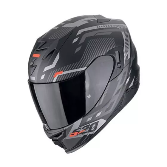 Casque intégral Scorpion Exo-520 Evo Air Ranka (ECE22-06) - Noir mat-Argent-Rouge