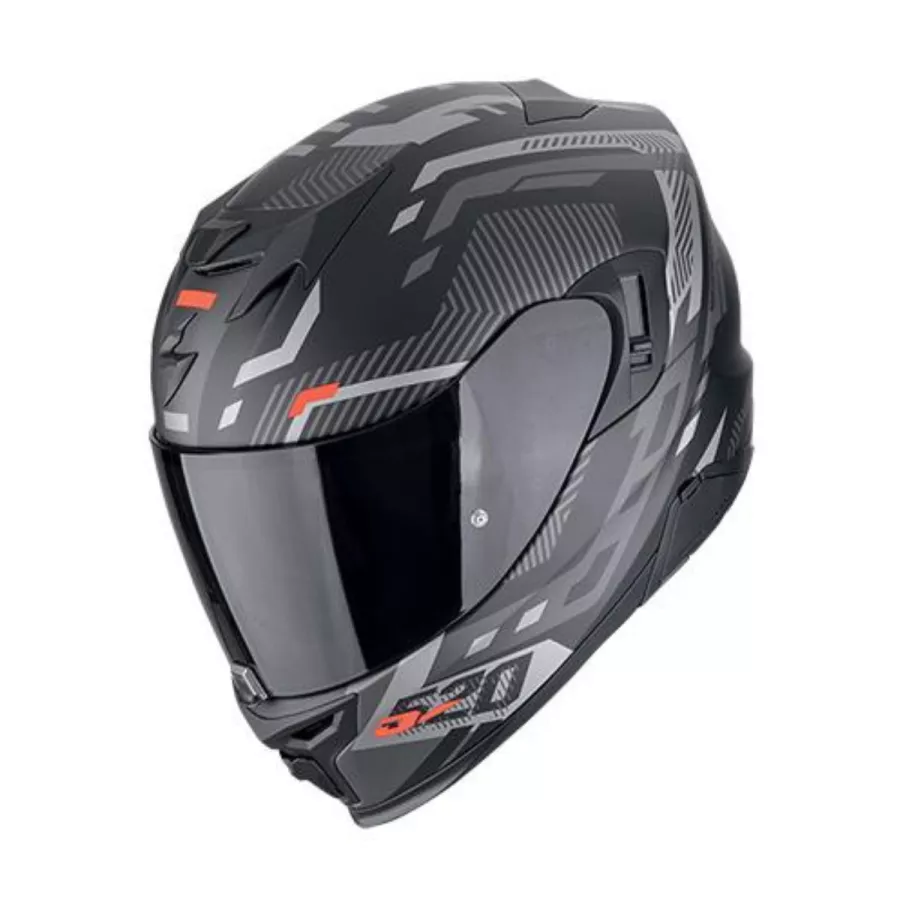 Casque intégral Scorpion Exo-520 Evo Air Ranka (ECE22-06) - Noir mat-Argent-Rouge