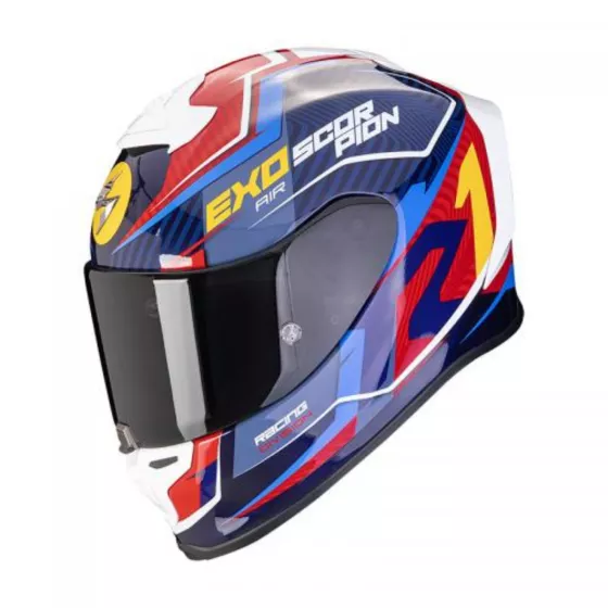 Casque intégral Scorpion Exo-R1 Evo Coup Air (ECE22-06) - Bleu-Rouge-Jaune