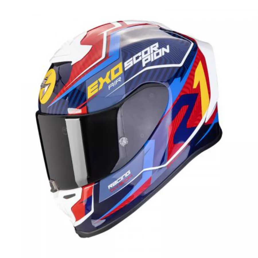 Casque intégral Scorpion Exo-R1 Evo Coup Air (ECE22-06) - Bleu-Rouge-Jaune