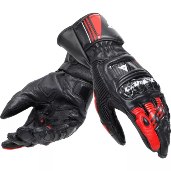 Gants cuir Dainese Druid 4 noir rouge blanc - degriffbike.ch