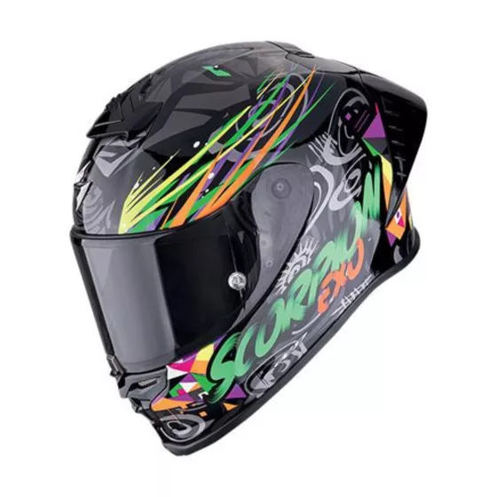 Casque intégral Scorpion Exo-R1 Evo Air 2 Savage (ECE22.06) - Noir-Vert-Orange
