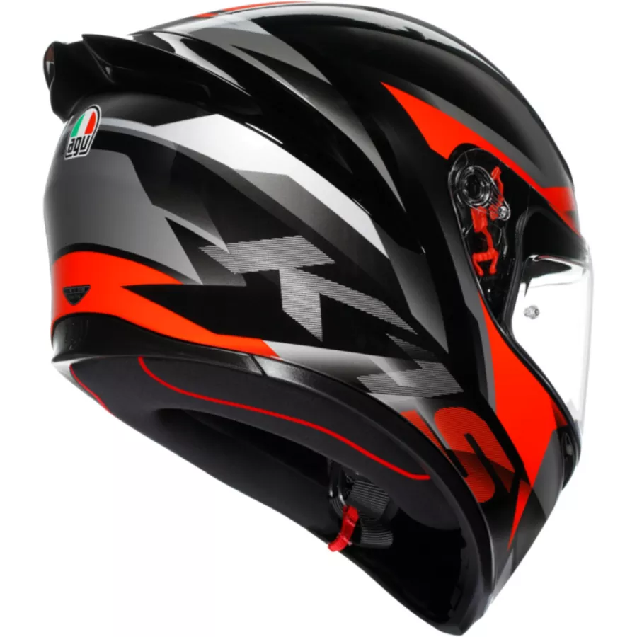 AGV K1 S FASTLAP Integralhelm (ECE22.06) - Schwarz-Grau-Rot