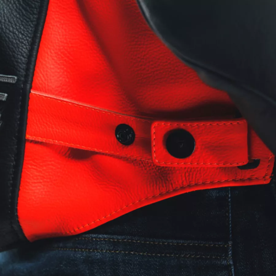 Lederjacke DAINESE RACING 4 - Rot-Schwarz