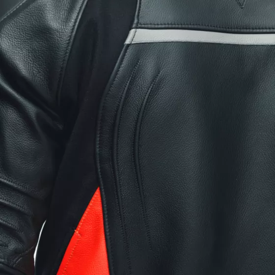 Lederjacke DAINESE RACING 4 - Rot-Schwarz