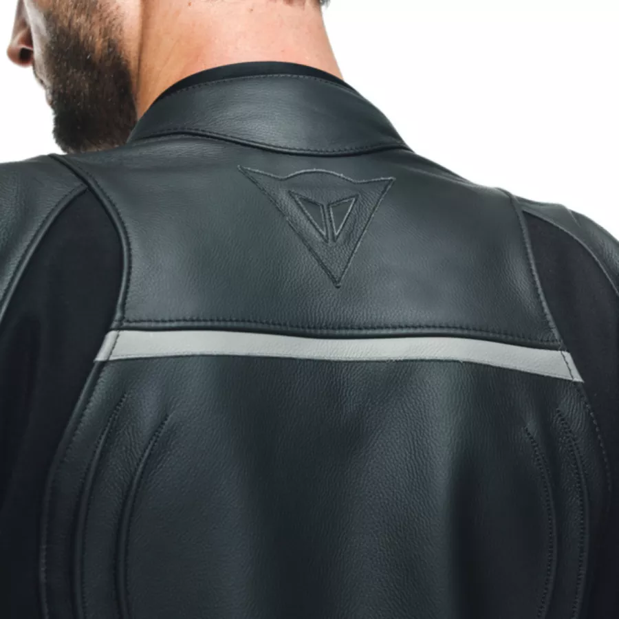 Veste cuir Dainese Racing 4 rouge noir - degriffbike.ch