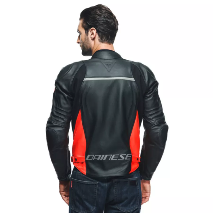 Lederjacke DAINESE RACING 4 - Rot-Schwarz