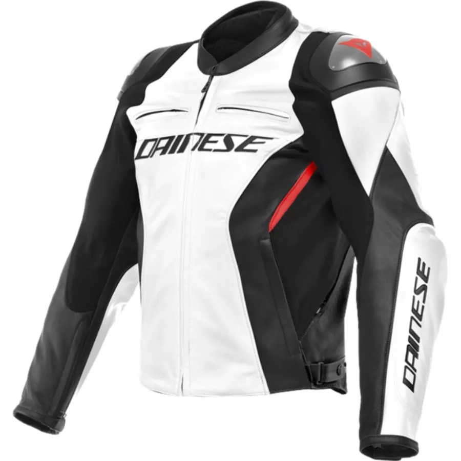 Veste cuir Dainese Racing 4 noir blanc - degriffbike.ch