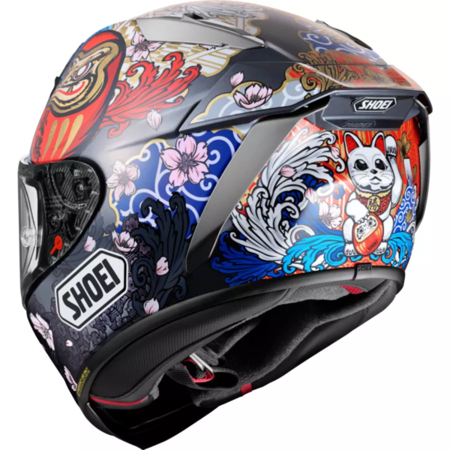 Integralhelm SHOEI X-SPIRIT PRO MARQUEZ MOTEGI 5 (ECE 22.06) - Schwarz-Weiss-Rot