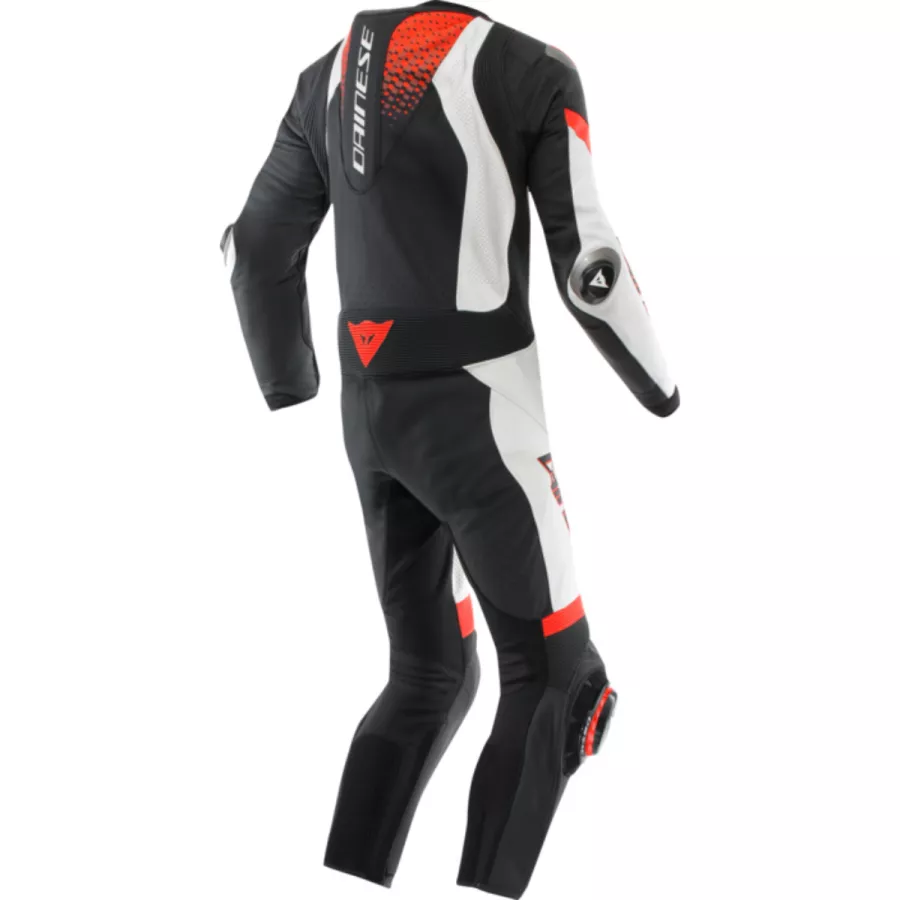 Combinaison cuir Dainese Laguna Seca 6 Perf. 1pce noir blanc rouge fluo