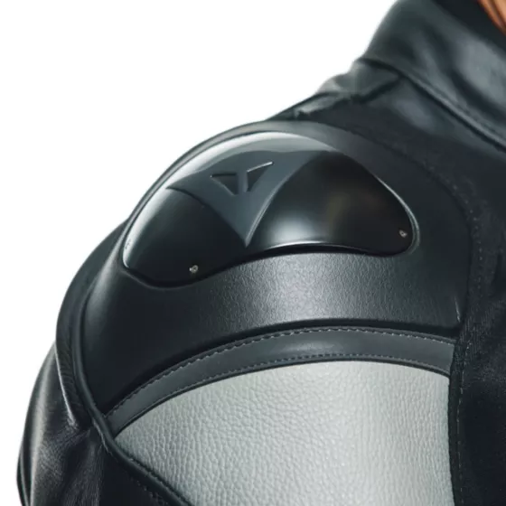 Lederjacke DAINESE RACING 4 - Grau-Schwarz