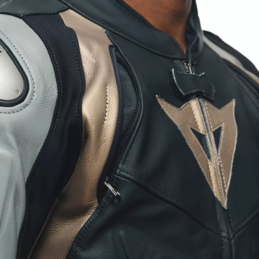 DAINESE AVRO 4 Lederkombi 2-teilig Gold-Grau-Schwarz