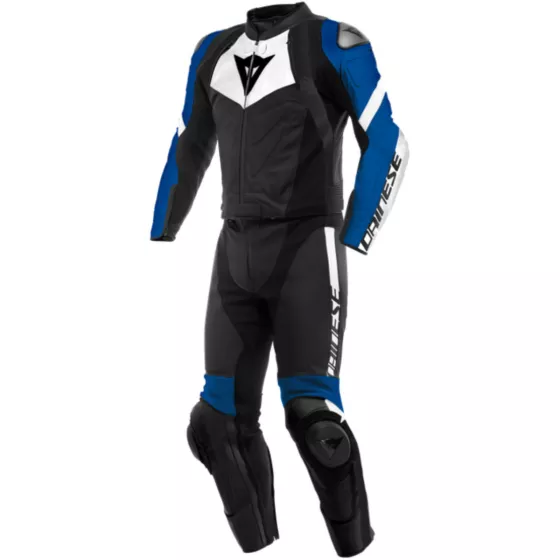 Combinaison cuir Dainese  Avro 4 - 2 pcs - Noir-Blanc-Bleu