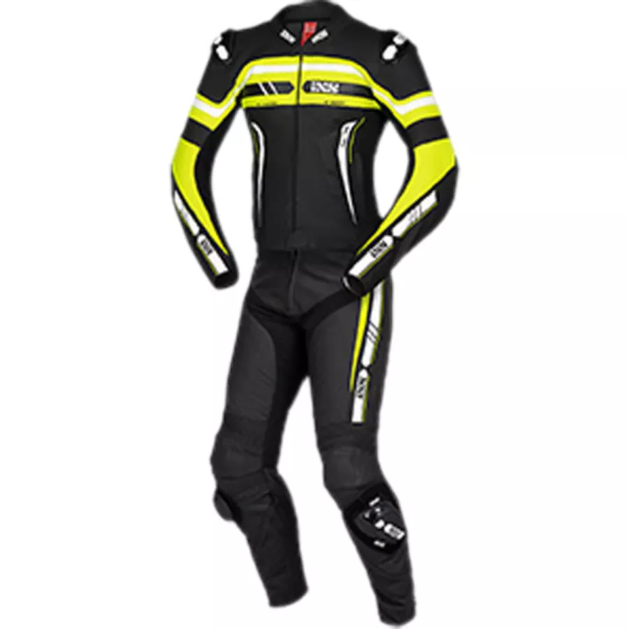 Combinaison cuir Ixs Sort LD RS-700 - 2pcs noir jaune blanc