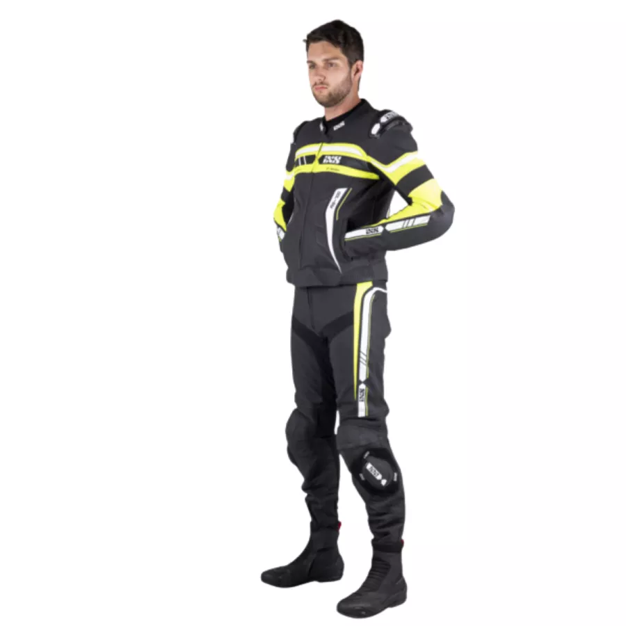 Combinaison cuir Ixs Sort LD RS-700 - 2pcs noir jaune blanc