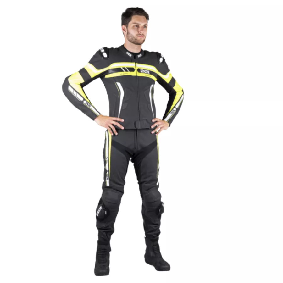 Combinaison cuir Ixs Sort LD RS-700 - 2pcs noir jaune blanc
