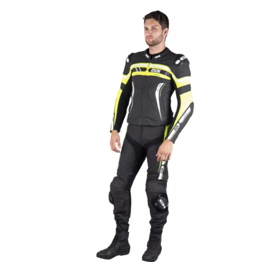 Combinaison cuir Ixs Sort LD RS-700 - 2pcs noir jaune blanc