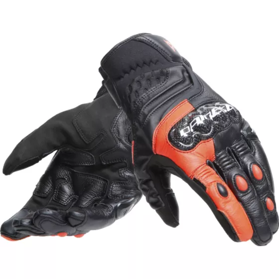 Gants en cuir Dainese Carbon 4 Court noir rouge