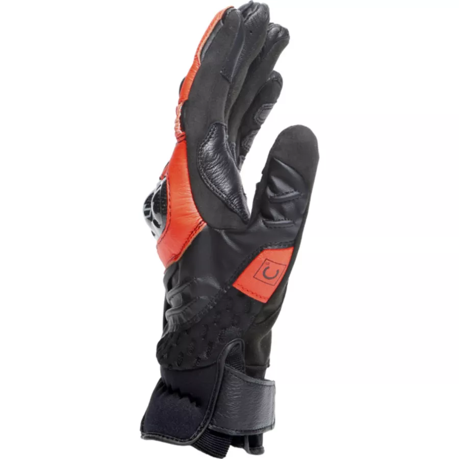 Gants en cuir Dainese Carbon 4 Court noir rouge
