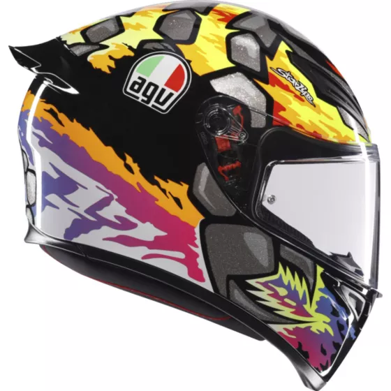 AGV K1 S BEZZECCHI 2023 Integralhelm (ECE22.06) - Schwarz-Gelb-Rot