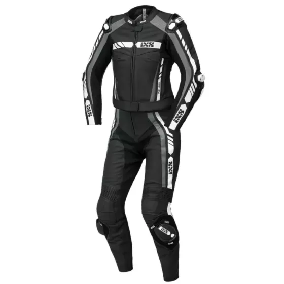 Combinaison cuir femme IXS Sport LD RS-800 1.0 2pièces - Noir-Gris-Blanc - magasin moto degriffbike.ch