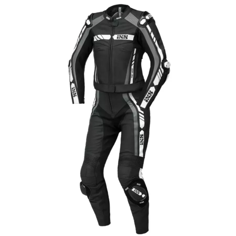 Combinaison cuir femme IXS Sport LD RS-800 1.0 2pièces - Noir-Gris-Blanc - magasin moto degriffbike.ch