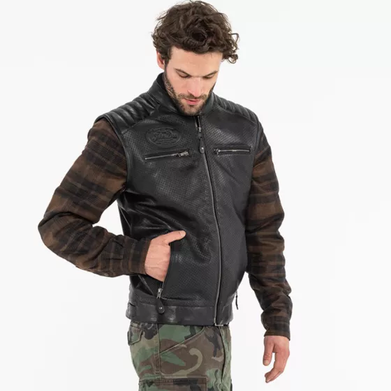 Gilet cuir John Doe JDW6003 Storm - degriffbike.ch