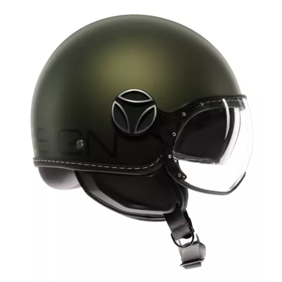 Momodesign FGTR Evo Jet-Motorradhelm Mattgrün Schwarz bei Degriffbike