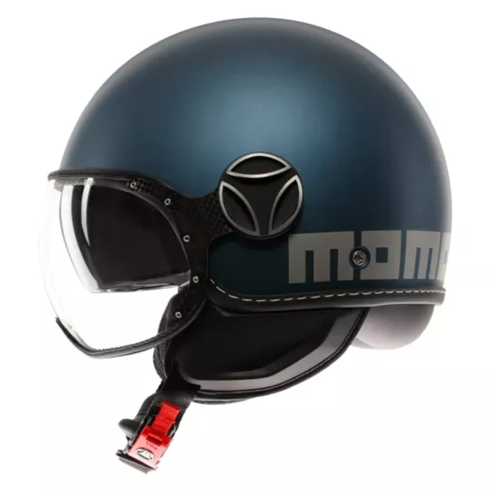 Momodesign FGTR Evo Jet-Motorradhelm Mattblau Silber bei Degriffbike