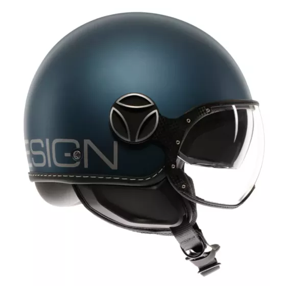 Momodesign FGTR Evo Jet-Motorradhelm Mattblau Silber bei Degriffbike