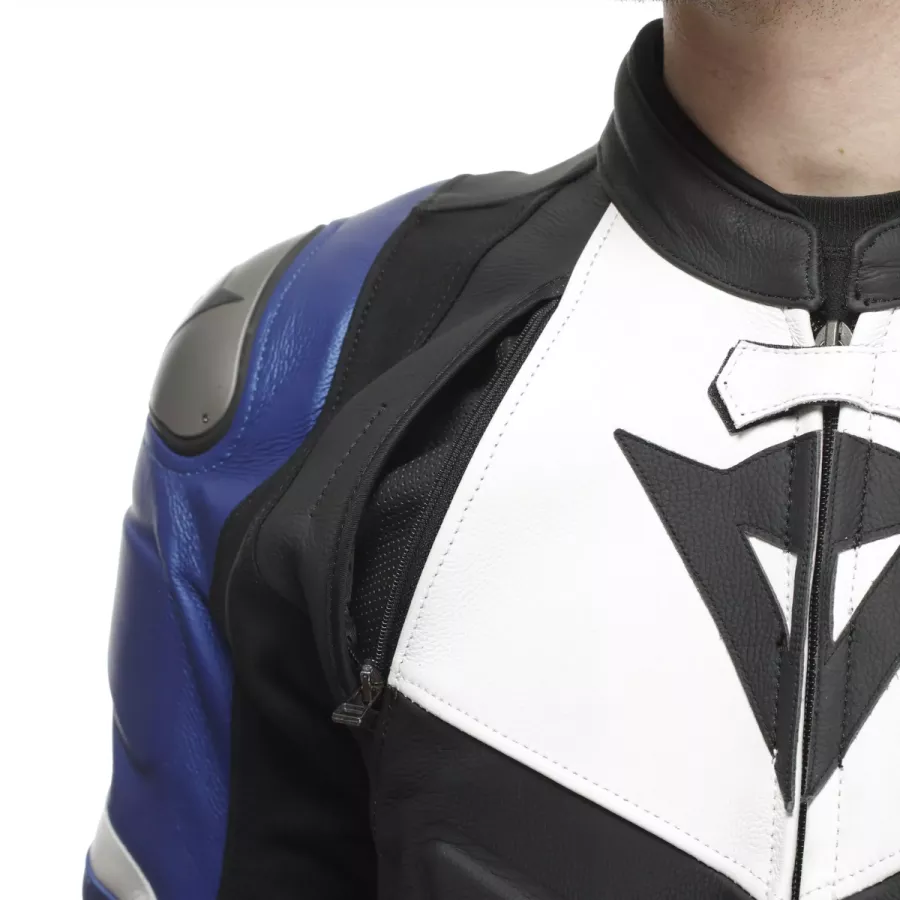 Combinaison cuir Dainese  Avro 4 - 2 pcs - Noir-Blanc-Bleu
