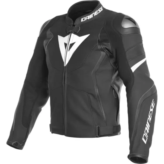 Veste cuir DAINESE AVRO 4 - Noir mat-Blanc